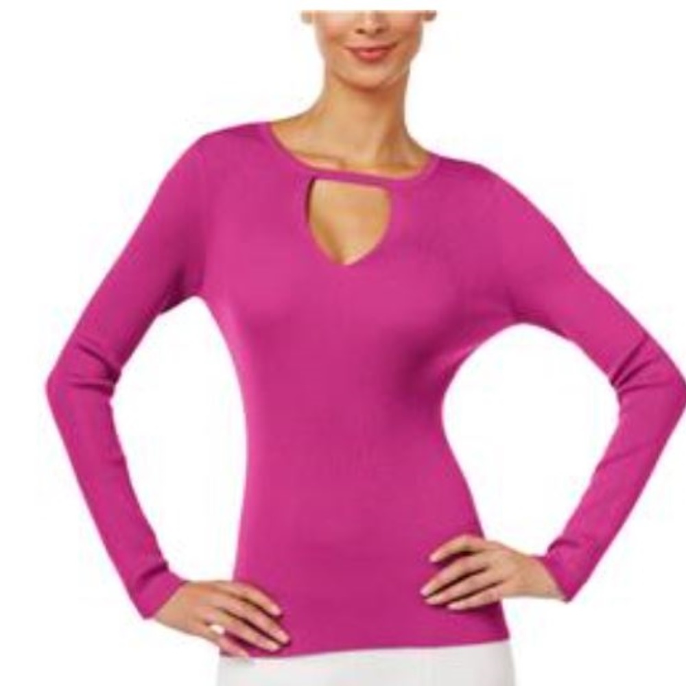 I-N-C Womens Pullover Sweater MAGENTA S NWT